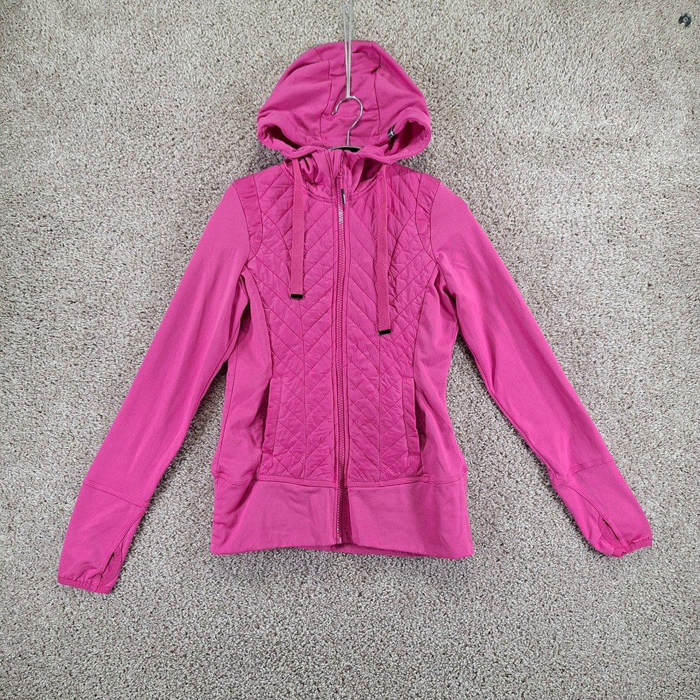 Mondetta Jacket Womens S Pink Quilted Full Zip Hooded Active Athletic